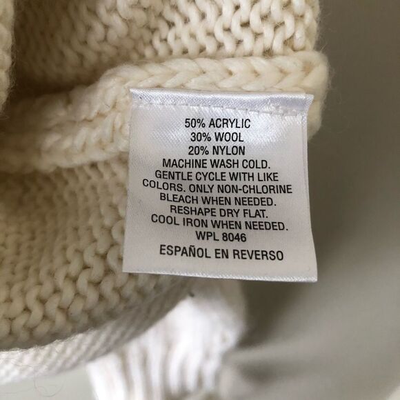 NWT-Maison Jules Cream Wool Blend Mock Turtleneck - Picture 9 of 10